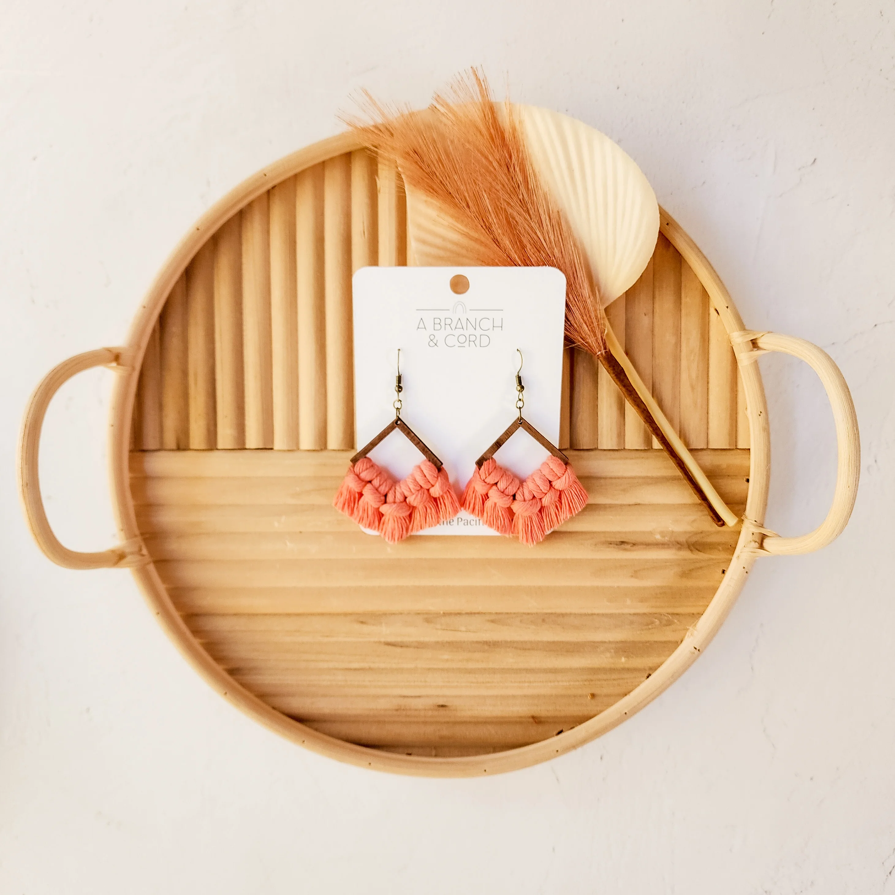 A Branch & Cord - Macrame Diamond Fringe Earrings - Image 9