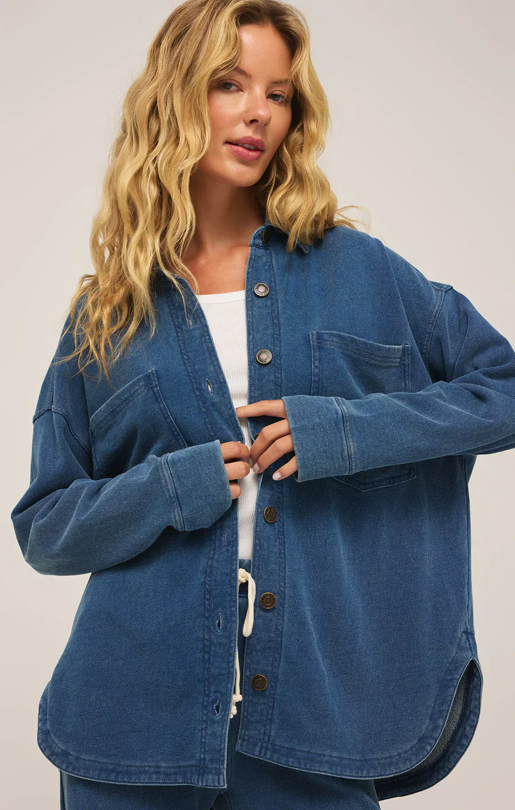 All Day Knit Denim Jacket Vintage Indigo - Image 3