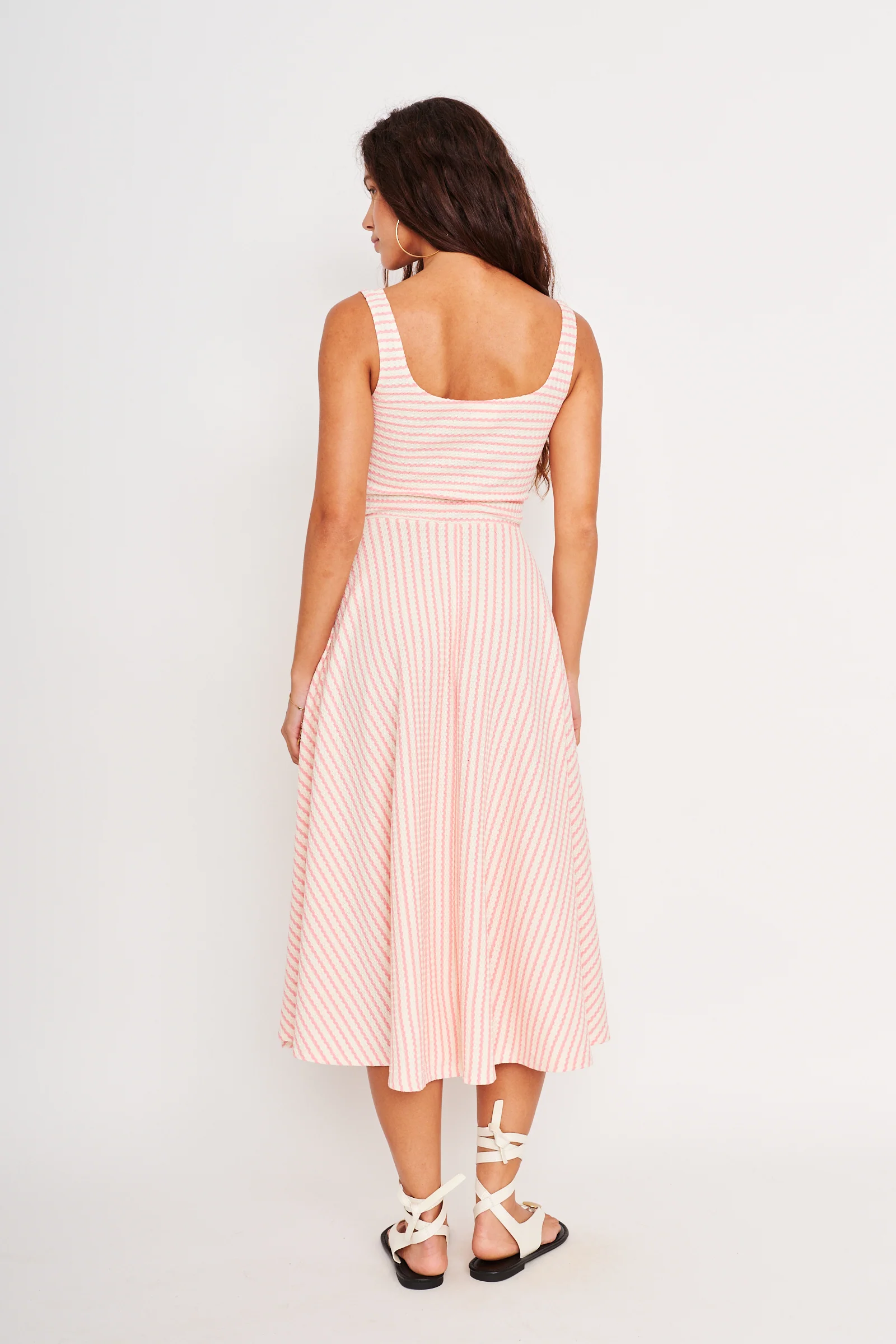 Audrey Dress Pink/Ivory Stripe - Image 5