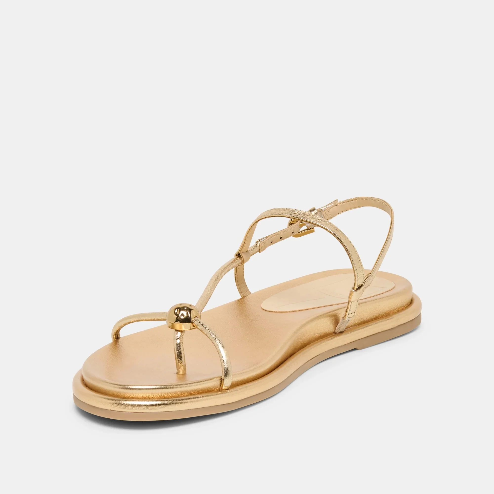 Deane Sandal Gold Distressed Leather - Image 4