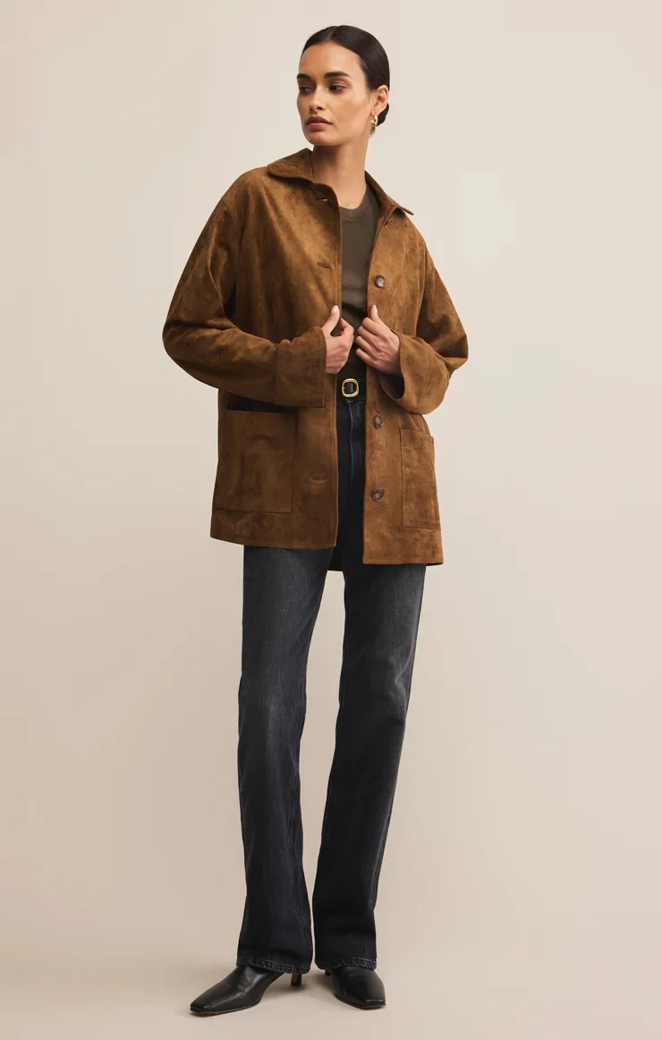 Decker Suede Chore Jacket Coconut - Image 4