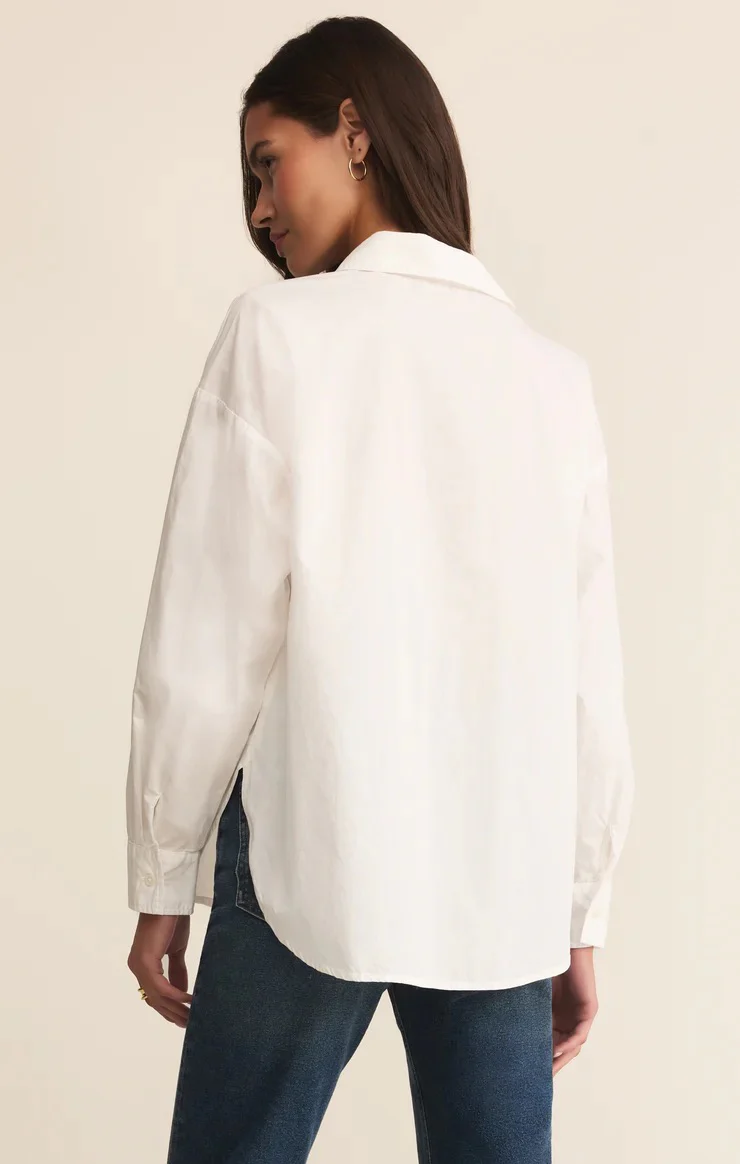 Elevated Poplin Shirt White - Image 3
