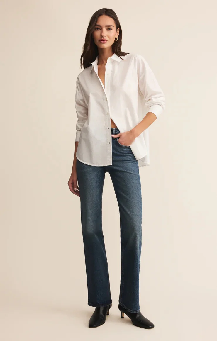 Elevated Poplin Shirt White - Image 4
