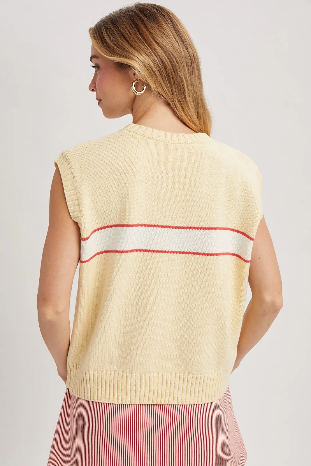 Kerry Sweater Vest Butter/Poppy - Image 3