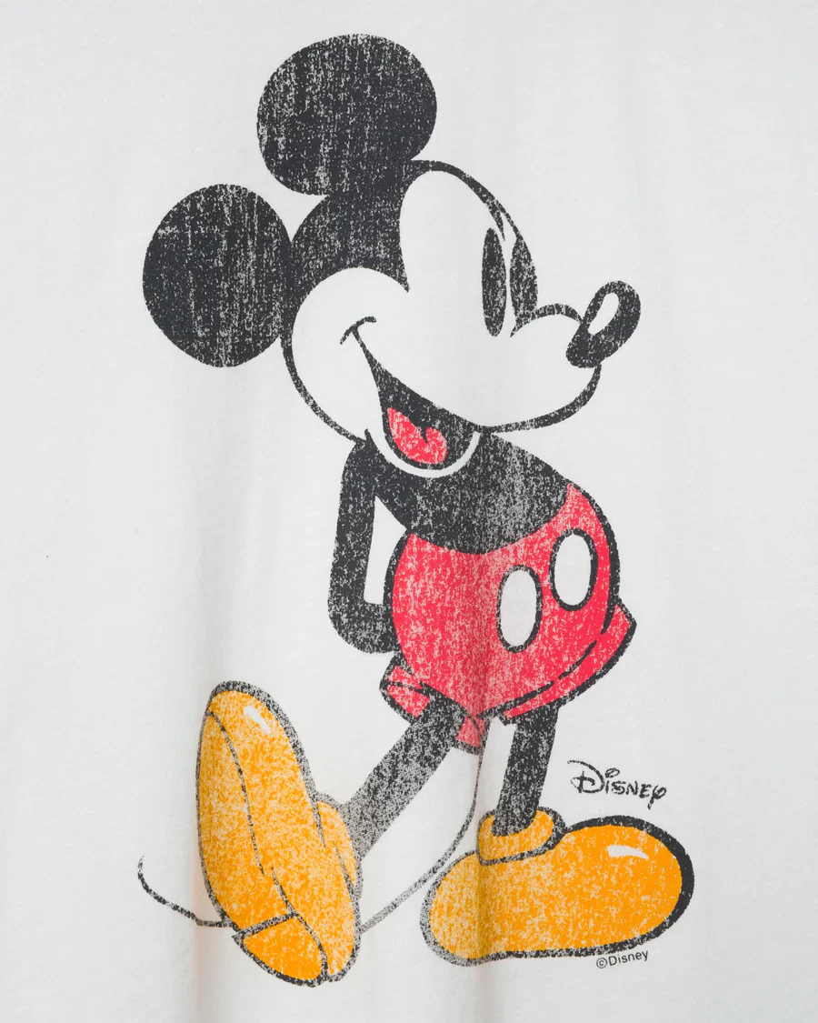 Mickey Striped Crop Tee Vintage White/Red - Image 3