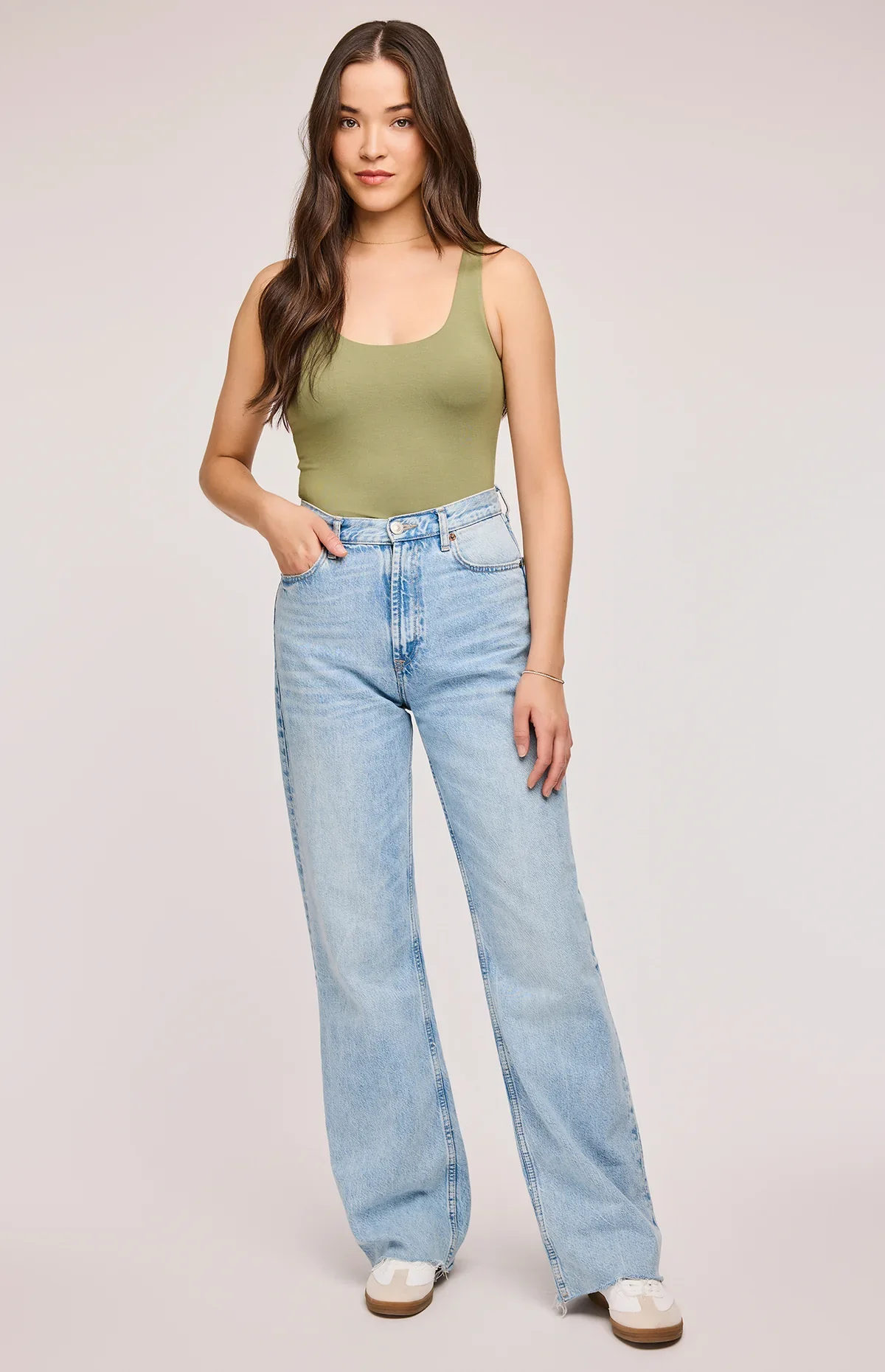 Paris Tank EcoVero Rayon Jersey Matcha - Image 3