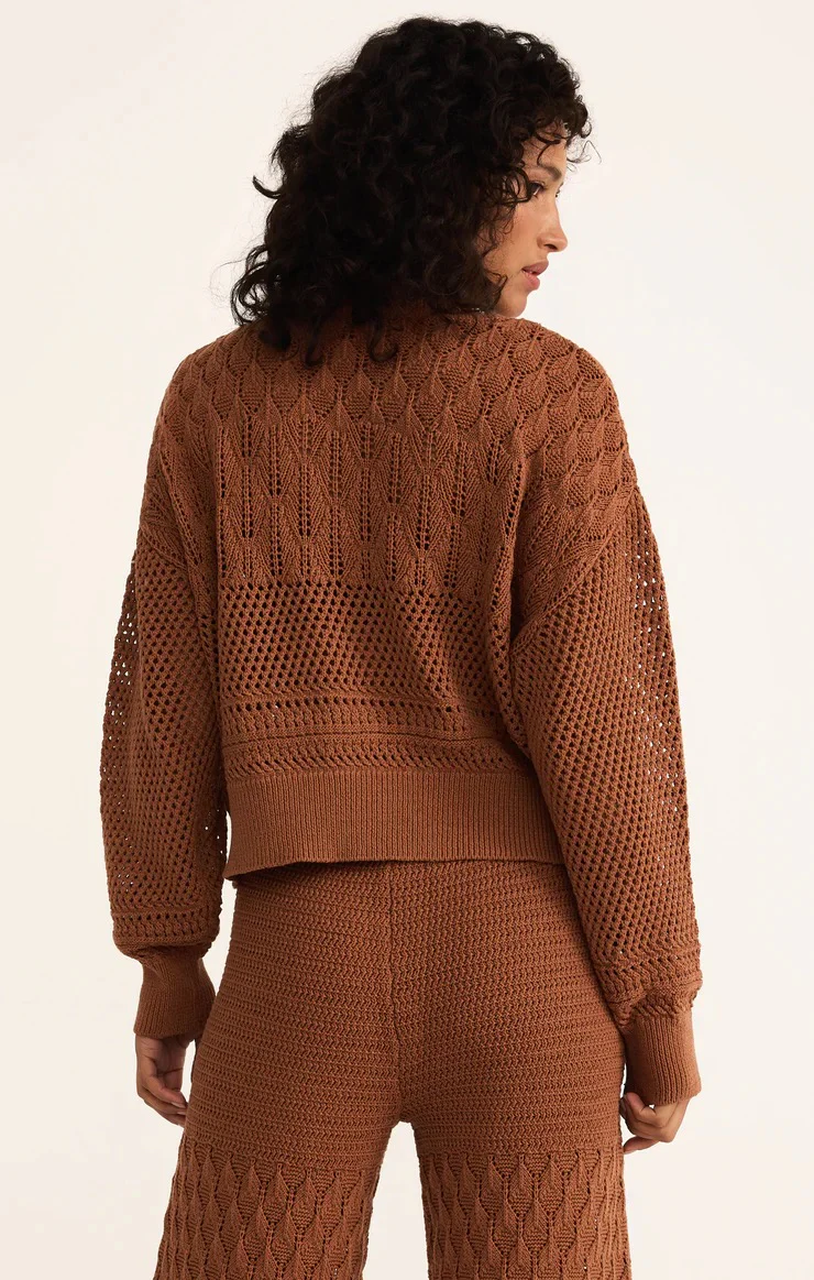 Rue Crochet Sweater Teakwood - Image 3