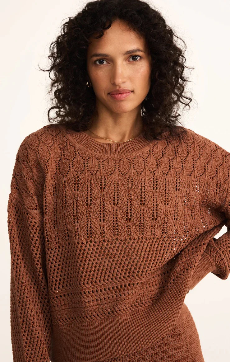 Rue Crochet Sweater Teakwood - Image 4