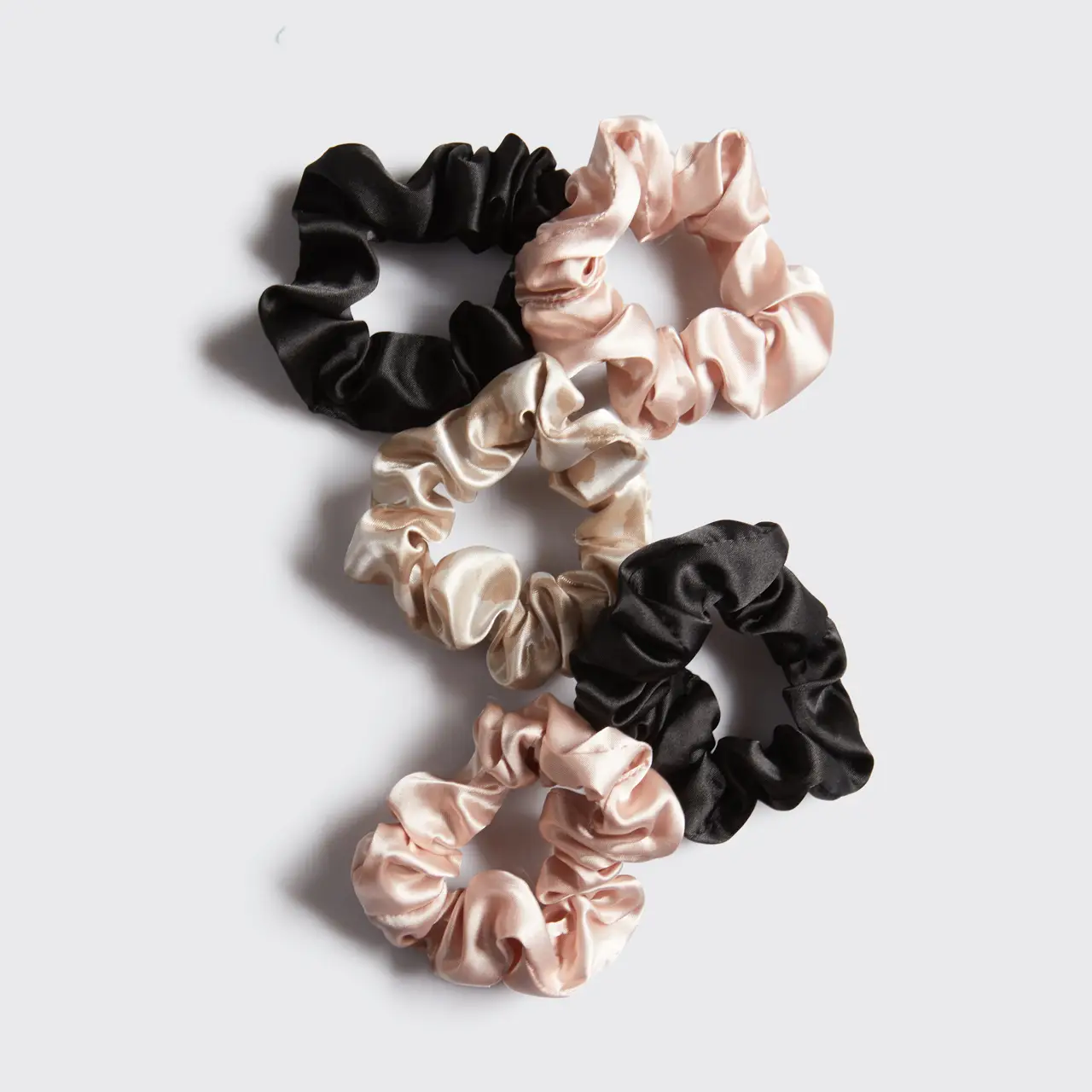 Satin Sleep Scrunchies 5pc Set - Assorted Colors - Image 3
