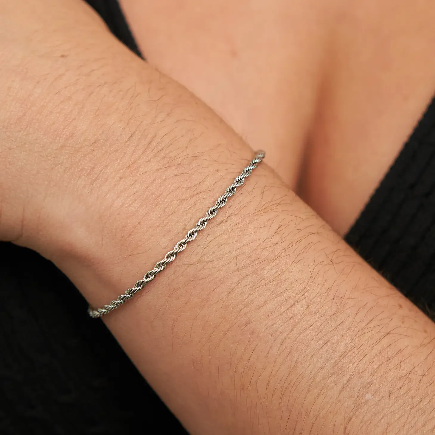 Silver Rope Chain Bracelet - Image 3