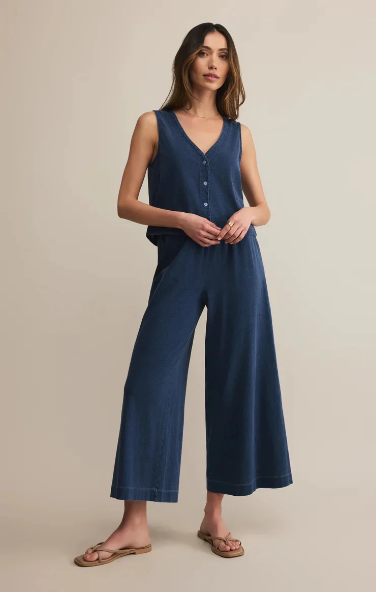 Solace Jersey Denim Top Indigo - Image 4