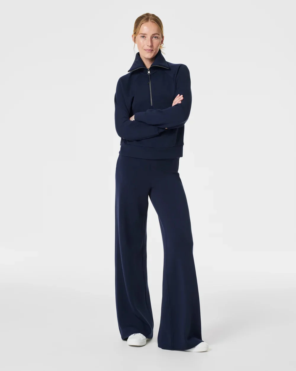 Spanx Air Essentials Half Zip Timeless Navy - Image 4