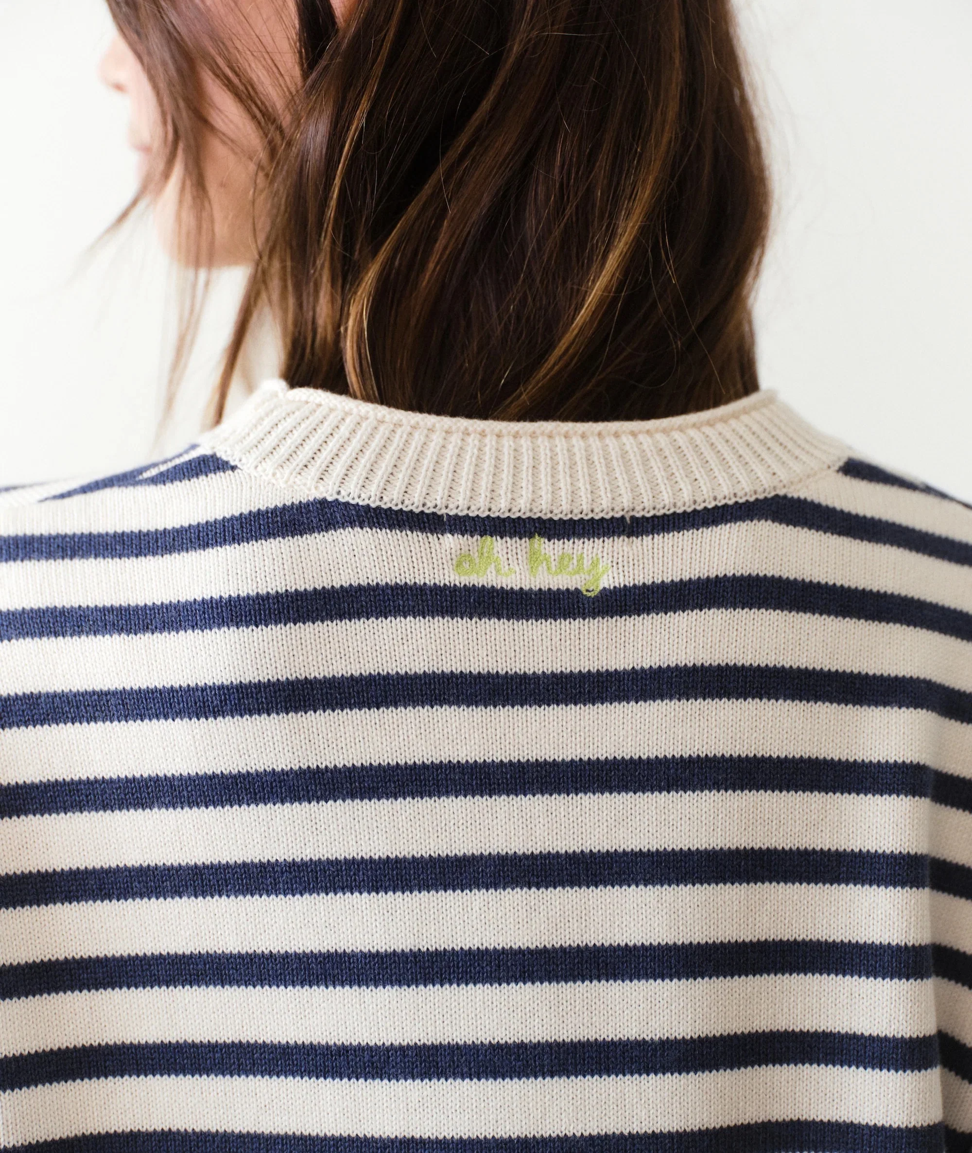 Suki Roll Neck Sweater Navy Stripe - Image 4